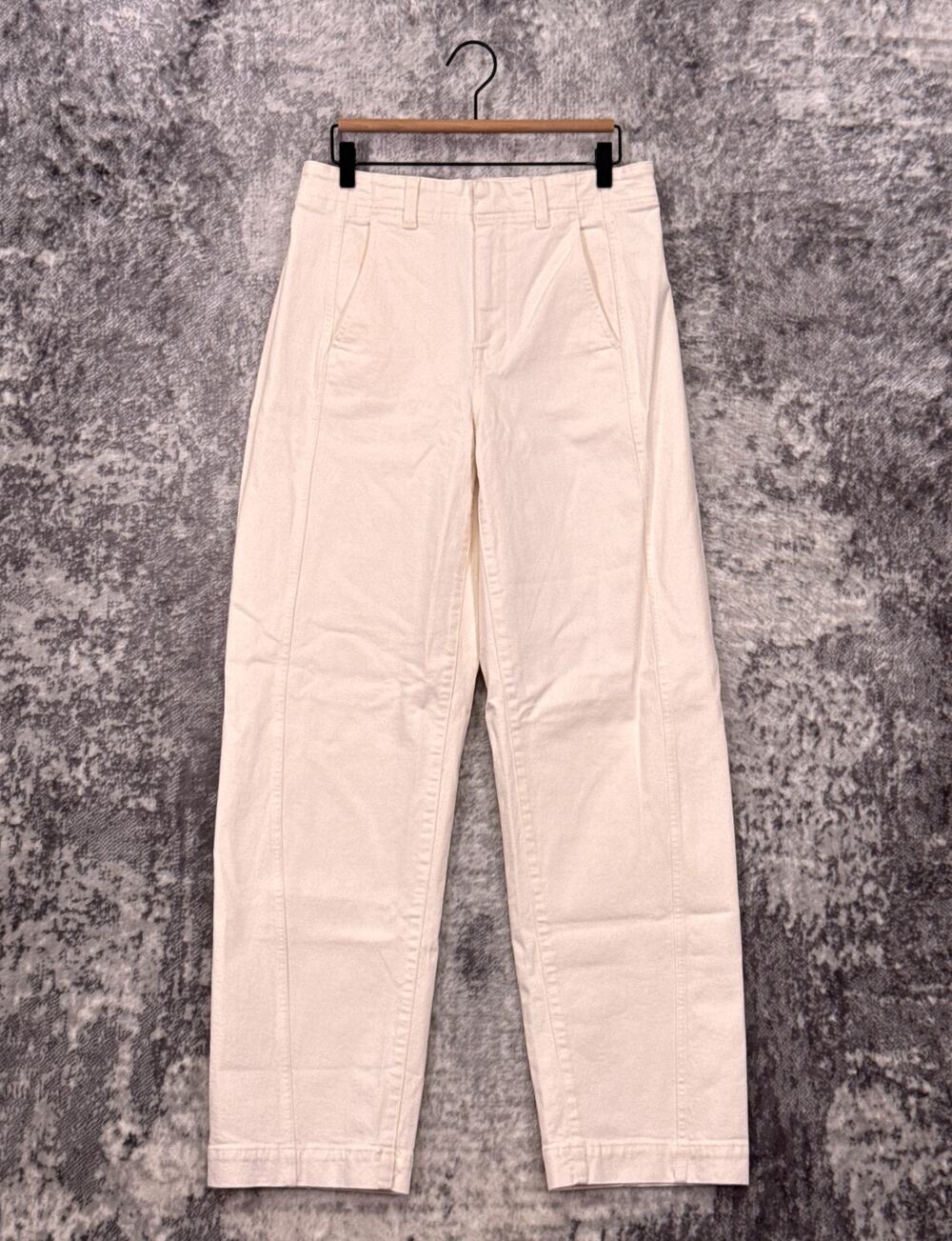 New Madewell Pants 29 Womens Tapered Denim Trouser Barrel Leg Vintage Ivory